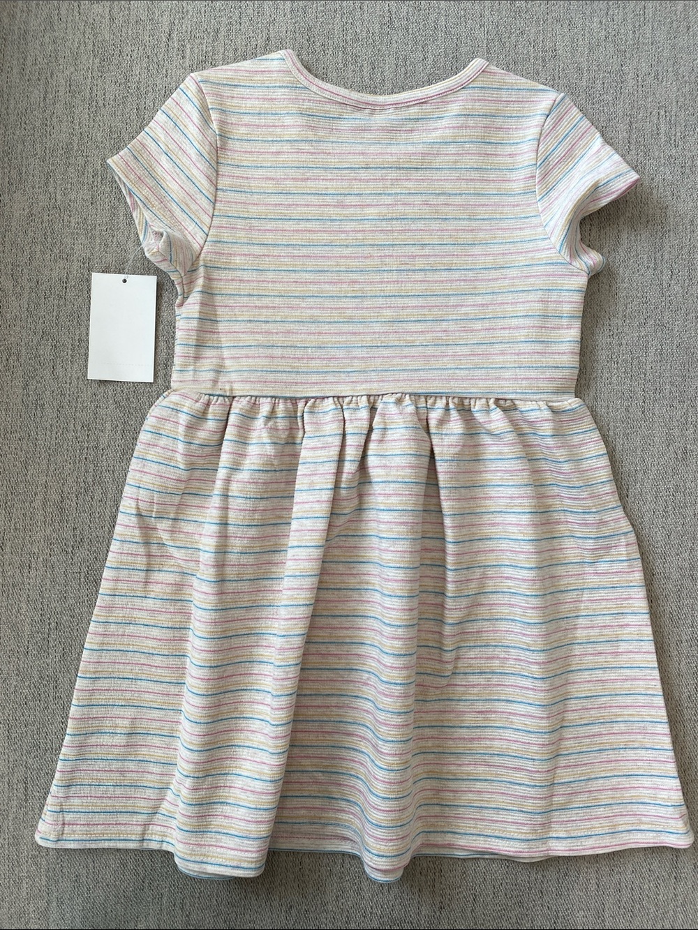 Andy & Evan 4T Pastel Multi Striped Short Sleeve Dress - Picture 4 of 5